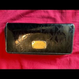 Black patent leather MK authentic wallet